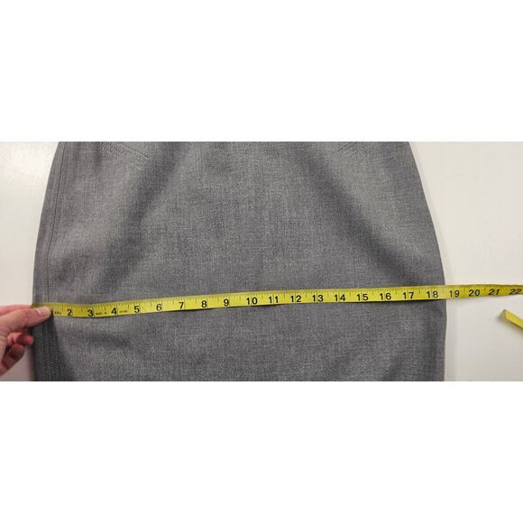 NWT ann taylor grey lined pencil skirt business career mid length modest sz 4 - Picture 6 of 7